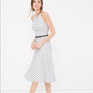 Highneck Flare Belted Dress